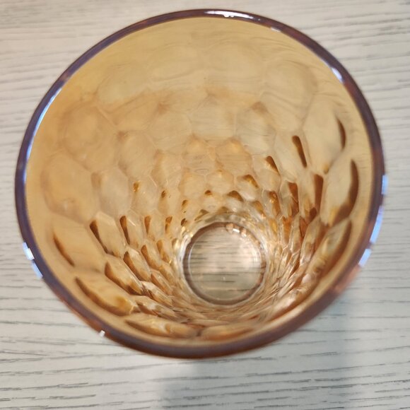 Lusterware Hex Optic Honeycomb Marigold Tumblers Jeanette RETRO 12 oz. Set Of 5 - Picture 3 of 3